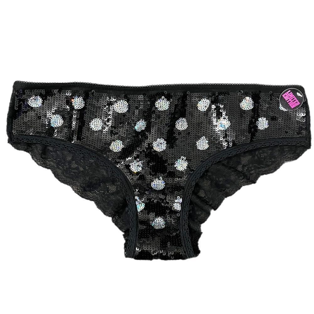 Victoria’s Secret Pink Limited Edition Bling Sequin Hipster panty black M